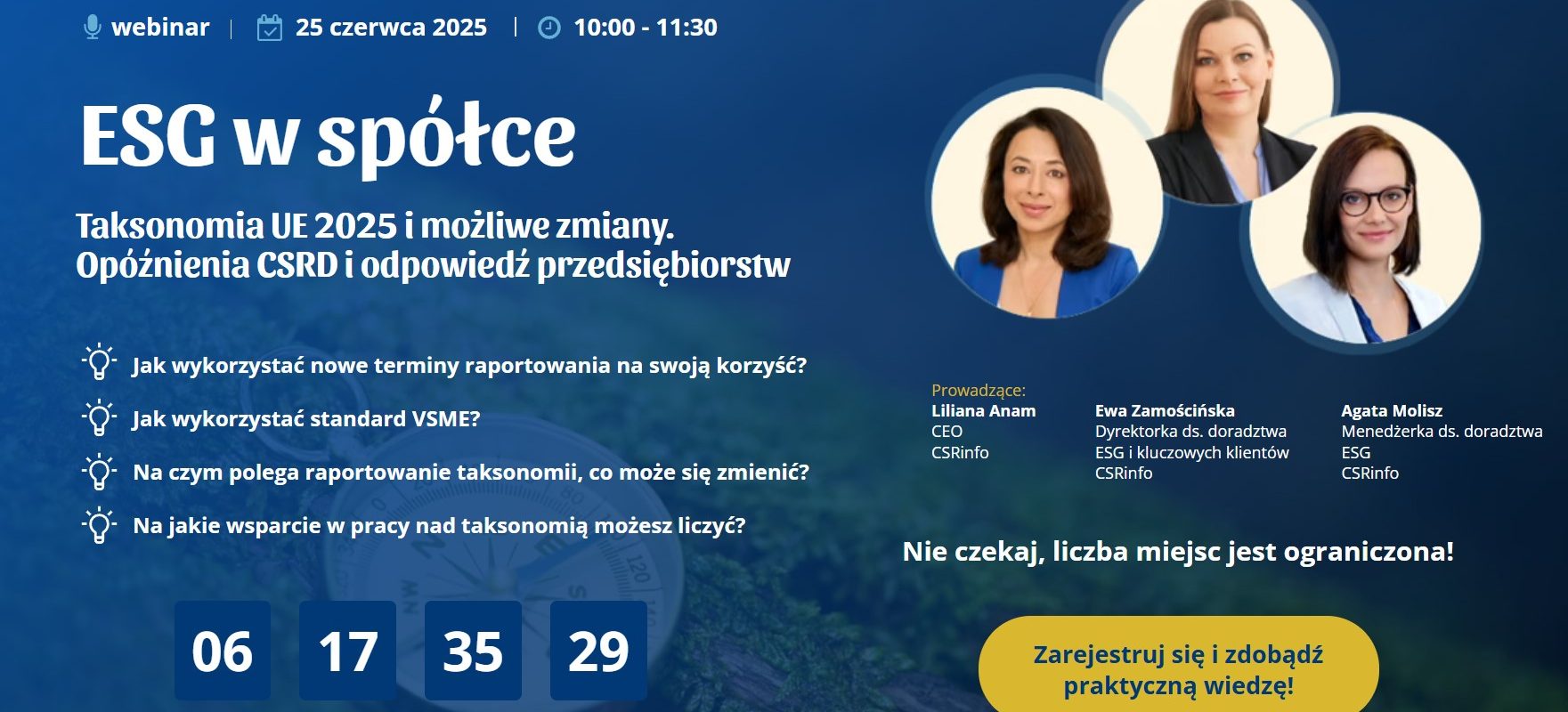 Taksonomia UE – nowe obowiązki i uproszczenia. CSRinfo zaprasza na webinar
