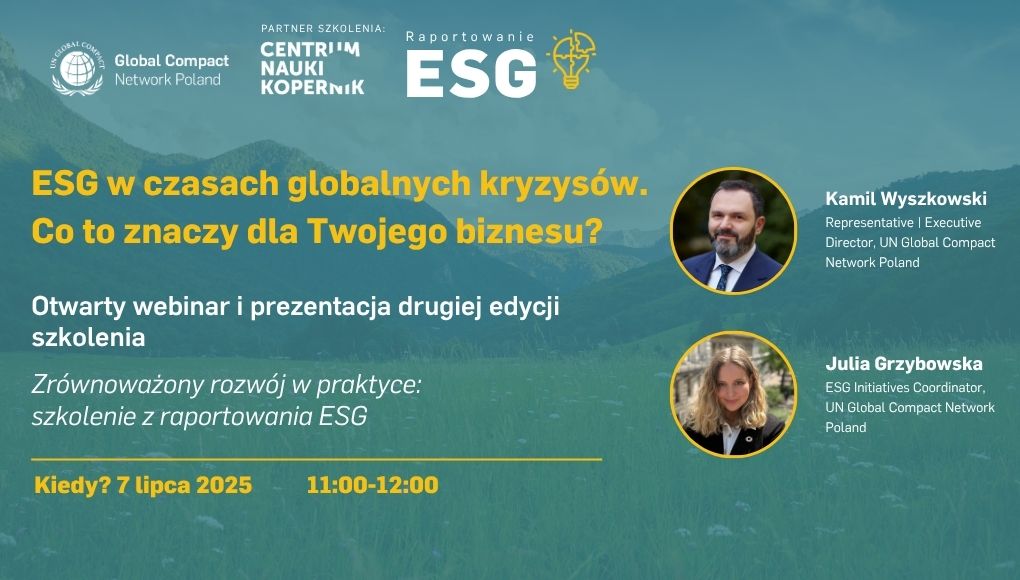 WEBINAR: ESG w czasach globalnych kryzysów. Co to znaczy dla Twojego biznesu?