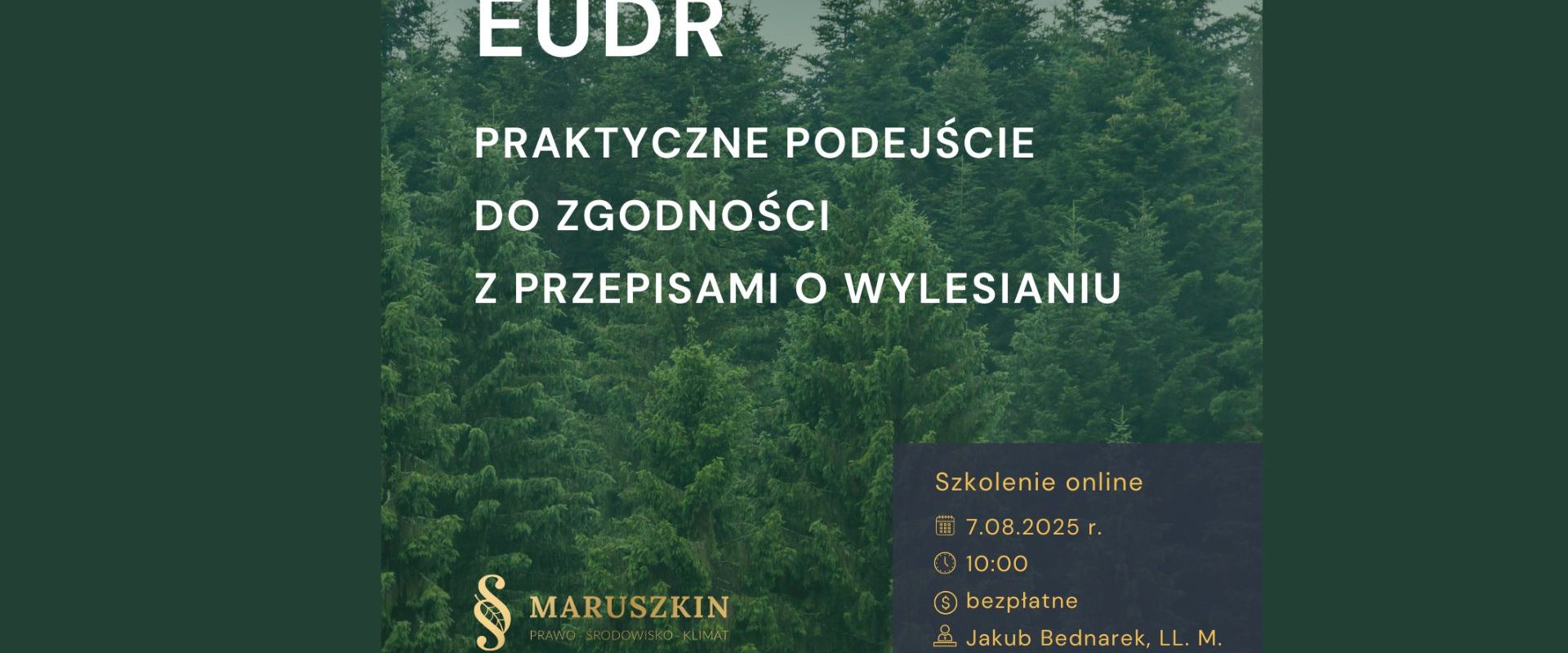 Bezpłatne szkolenie online: EUDR – praktyczne podejście do zgodności z przepisami  o wylesianiu