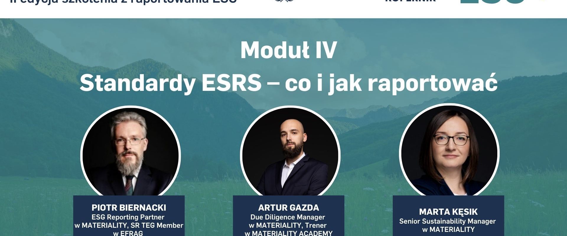Poznaj prelegentów czwartego modułu szkolenia „Raportowanie ESG – zrównoważony rozwój w praktyce”