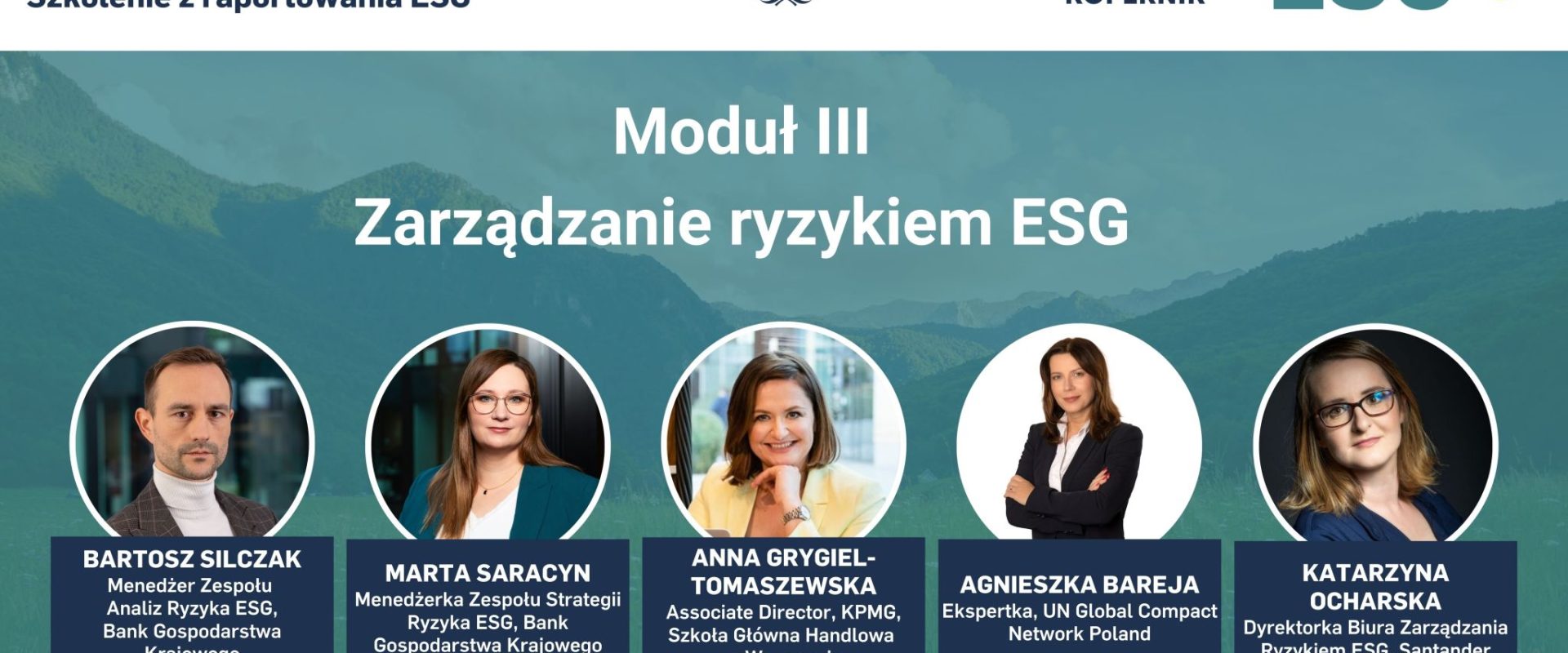 Poznaj prelegentów trzeciego modułu szkolenia „Raportowanie ESG – zrównoważony rozwój w praktyce”