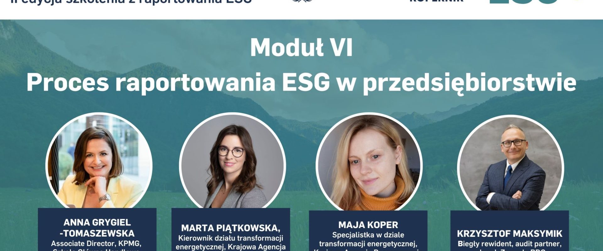 Poznaj prelegentów szóstego modułu szkolenia „Raportowanie ESG – zrównoważony rozwój w praktyce”