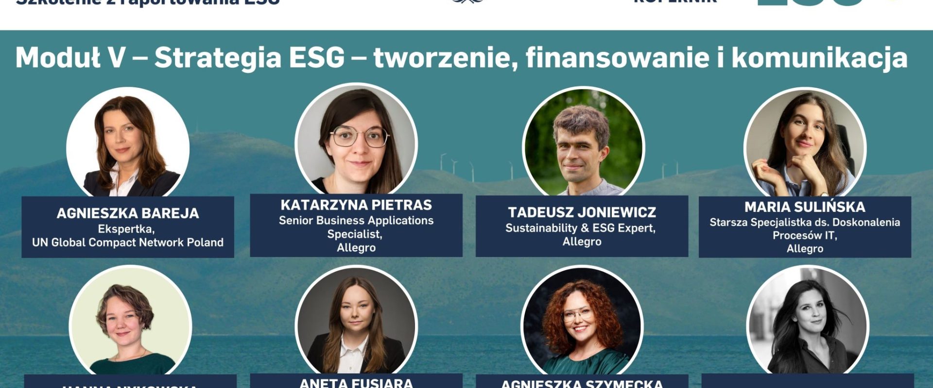 Poznaj prelegentów piątego modułu szkolenia „Raportowanie ESG – zrównoważony rozwój w praktyce”