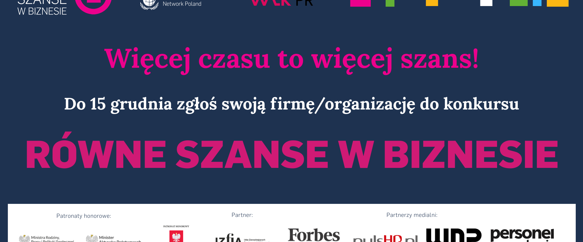 Przedłużamy termin naboru zgłoszeń do Konkursu Równe Szanse w Biznesie.